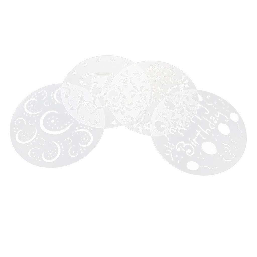 4 Pcs Variety Cake Cupcake Template Stencil Mold Birthday Spiral Decoration