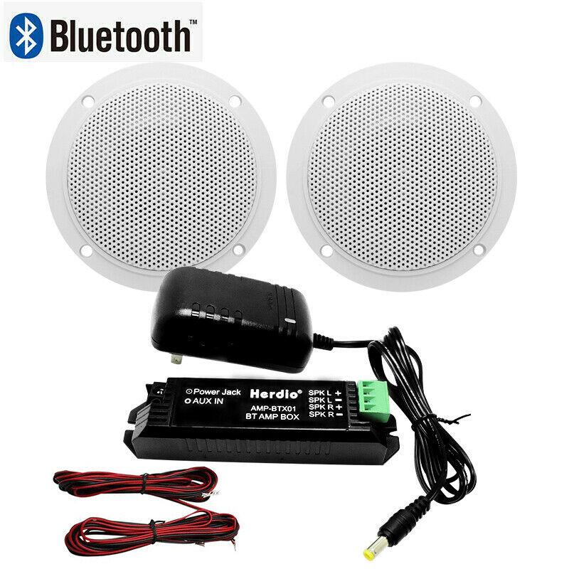 Herdio Chống Thấm Nước Tích Hợp Bộ Khuếch Đại Lớp Kỹ Thuật Số Bluetooth Tương Thích Với Loa Trần 80W 4Inch Hoạt Động LoadSpeaker Cho Trong Nhà Woofer Size/Full-Range Size: 4 inch UK Plug Set Type: Amplifier Sets