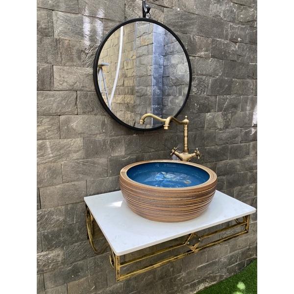 Chậu sứ mỹ thuật/chậu rửa mặt/Lavabo cổ điển EV-CĐ17