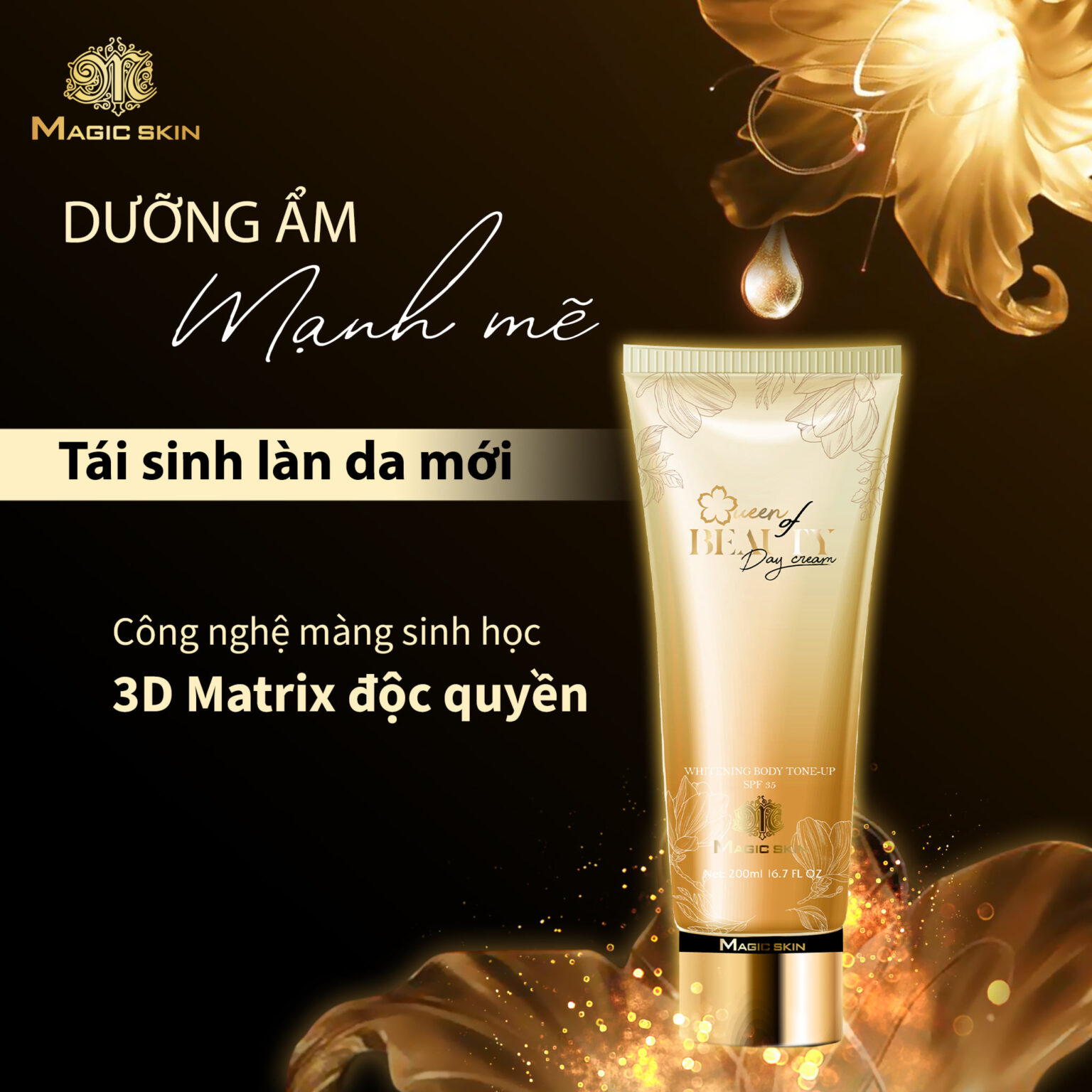 Bộ Đôi Sữa Dưỡng Truyền Trắng Nước Hoa Queen Of Beauty Magic Skin - Tái Sinh Làn Da Mới Đẹp Kiêu Sa