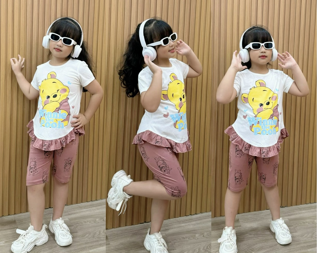 Đồ bộ bé gái, bộ cộc tay mùa hè cho bé gái đi học size 8-25kg chất cotton mềm mịn mát