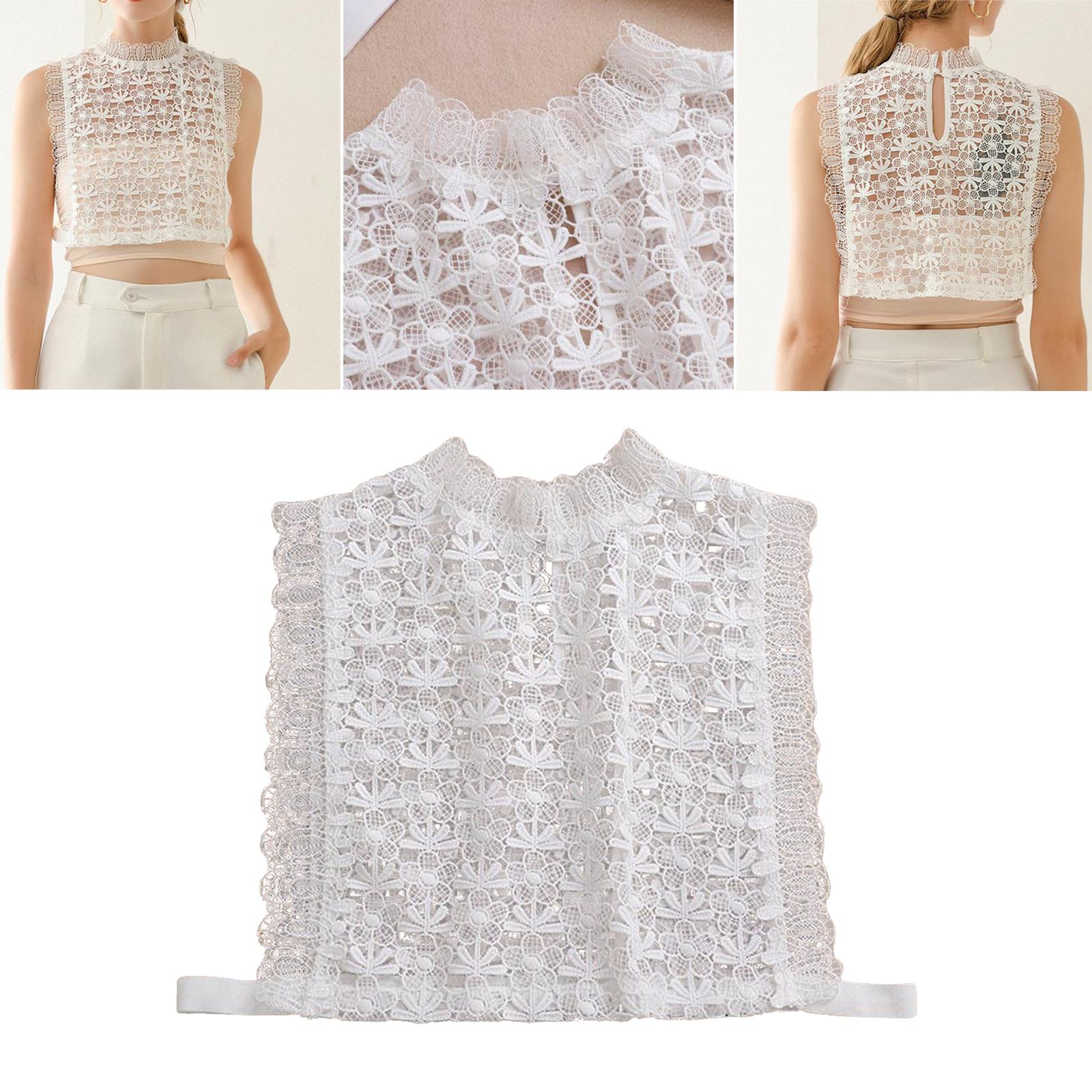 Women's Fall Spring Summer Lace Trim Sleeveless Top Halter Hollow Out Flowers Crochet Tank Top Clubwear Vest Blouse