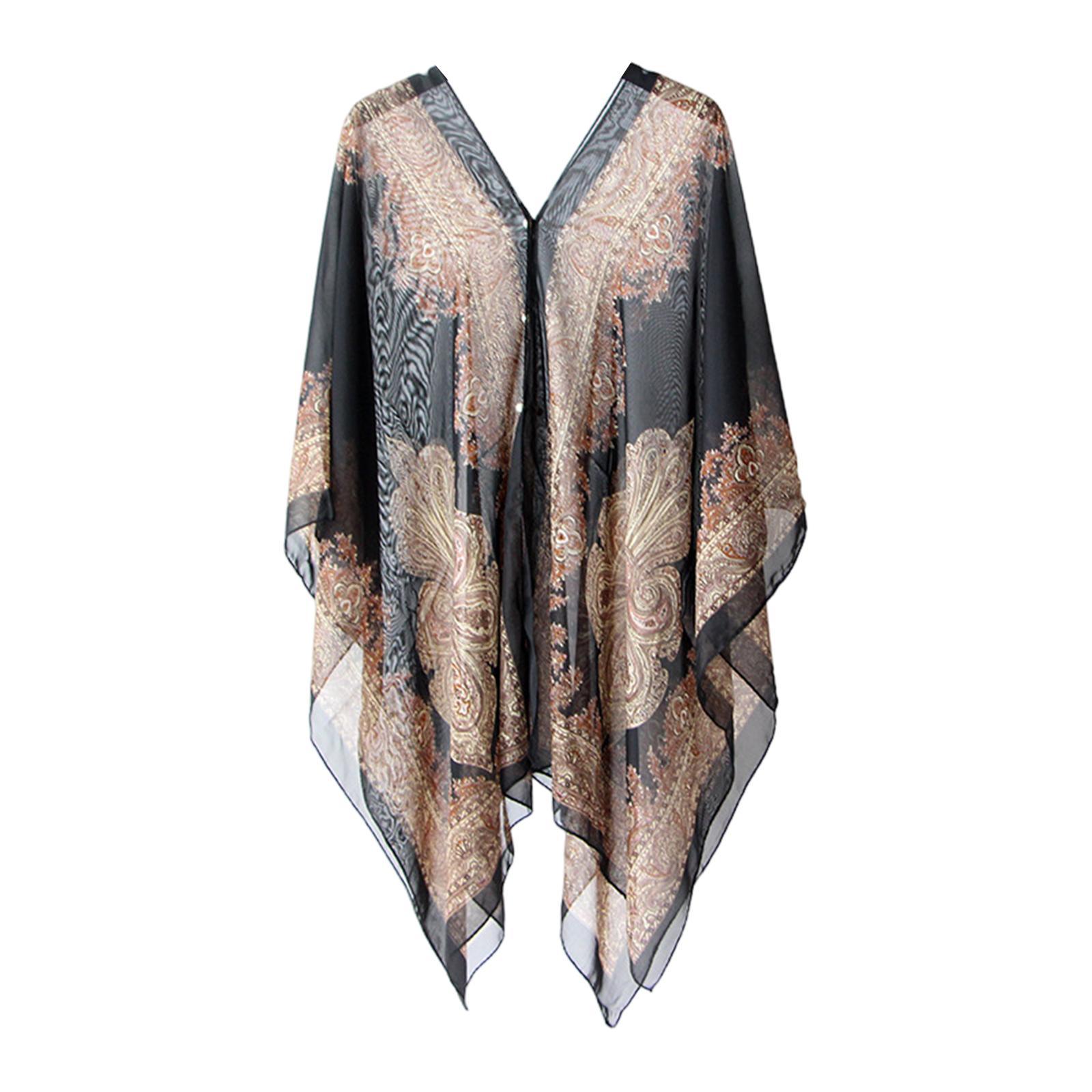 Women Beach Chiffon Chiffon Cover up Top Sleeveless Open Front Soft Loose Shawl Women Chiffon Shawl Wrap for Wedding Evening Summer Cycling