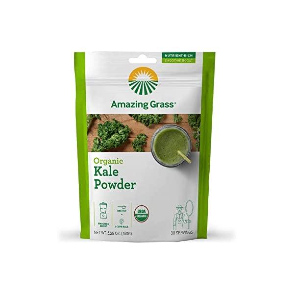 Amazing Grass Organic Supergreens Powder: Wheatgrass, Kale, Moringa, & Spirulina, Smoothie Booster with Vitamin K, 30 Servings