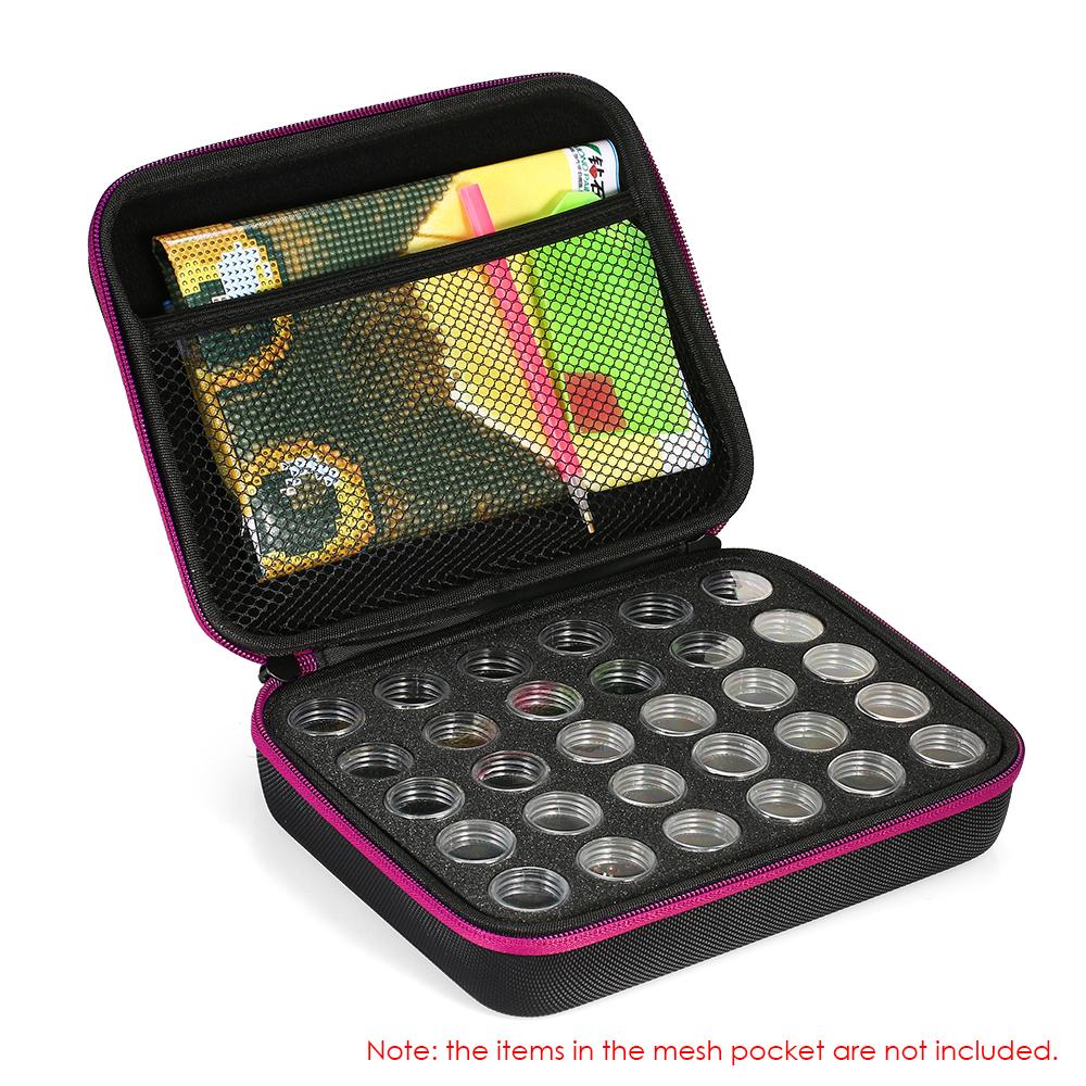 Hộp đựng kim cương giả làm tranh đính đá với 30 ngăn bằng nhựa,có đệm EVA, chống va đập và chống rơi