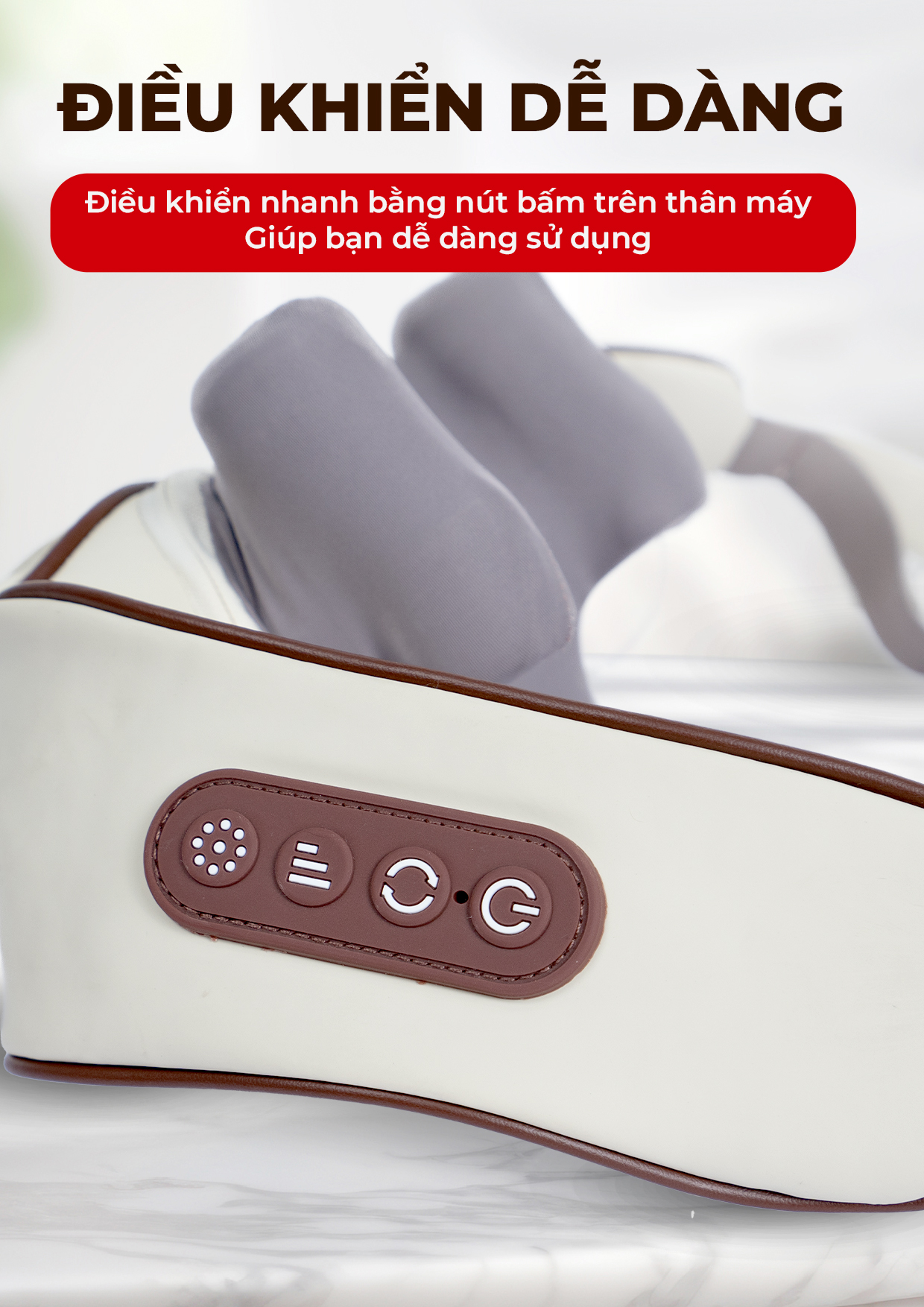 Máy Massage Cổ Vai Gáy Buheung MK-332 Nhiệt Hồng Ngoại, Pin Sạc, BH chính hãng 12 tháng