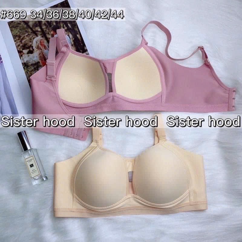 Áo lót nữ mút mỏng trơn big size Sister Hood 669 – Không gọng, cài sau 3 móc