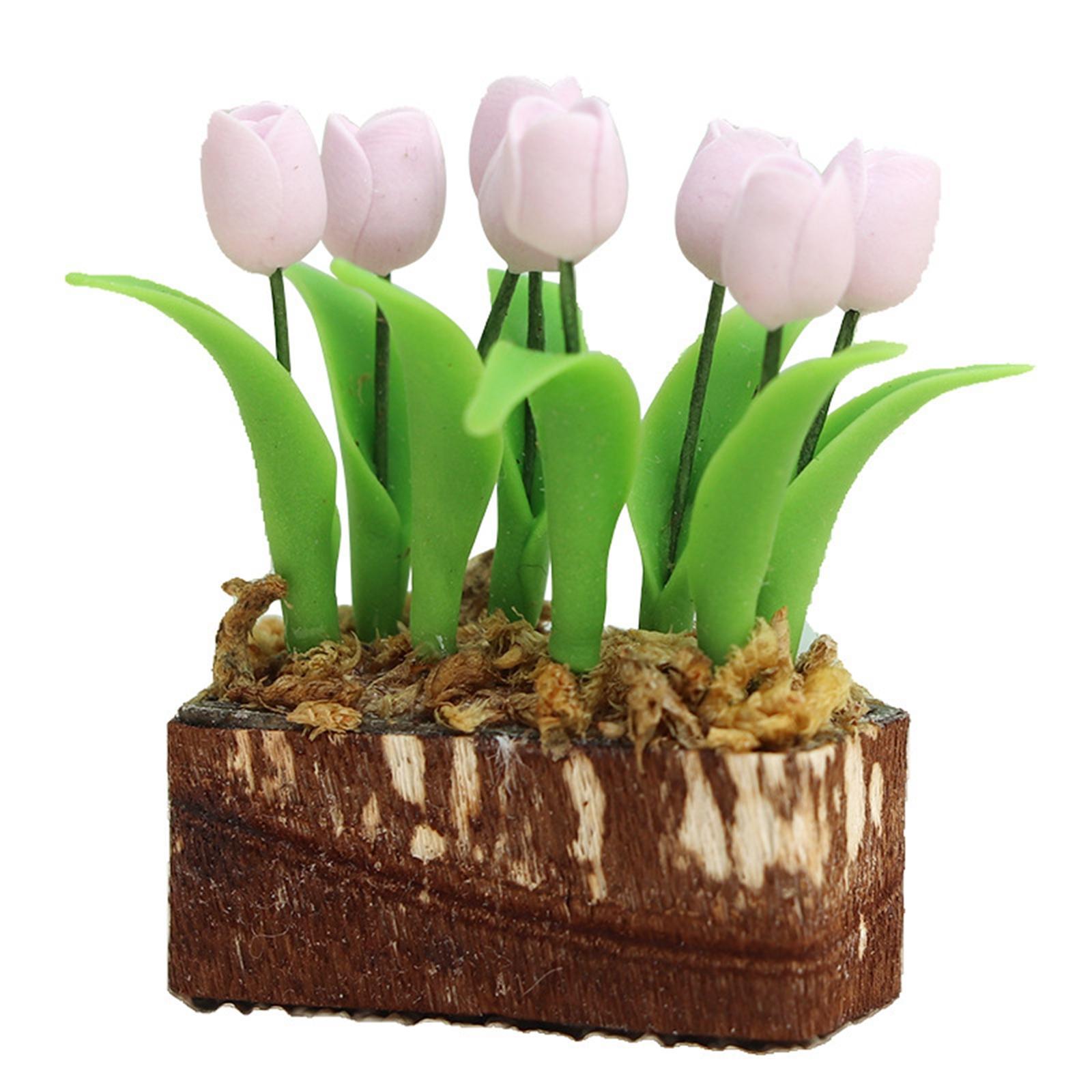 Miniature Dollhouse Flower DIY Accessories doll house for Garden Handcraft Balcony
