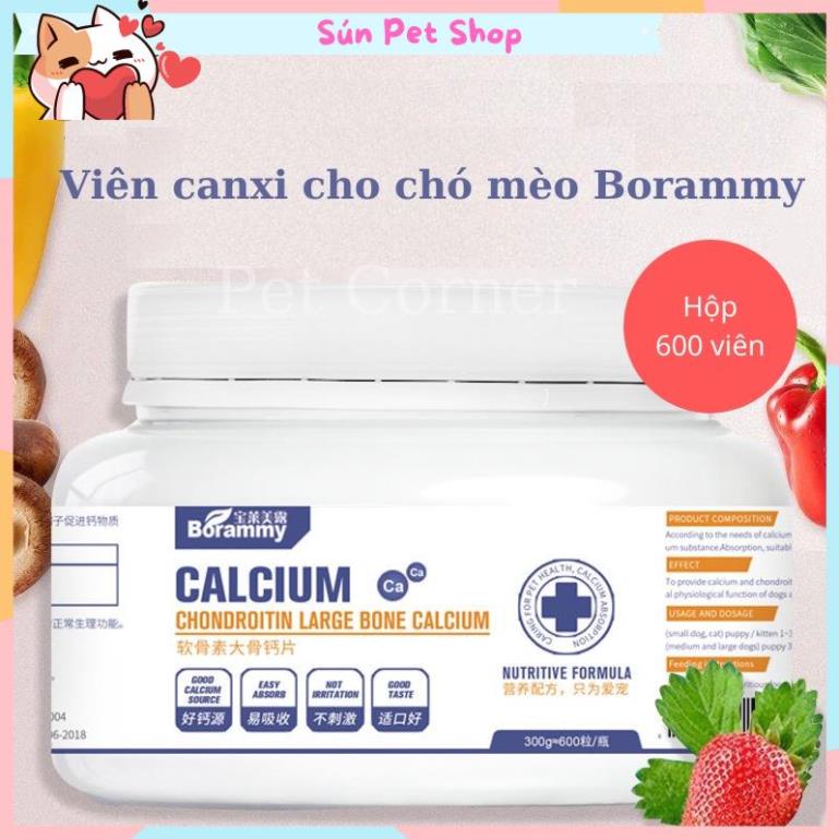 Canxi cho chó mèo Borammy bổ sung vitamin, canxi bảo vệ xương và hỗ trợ tiêu hóa