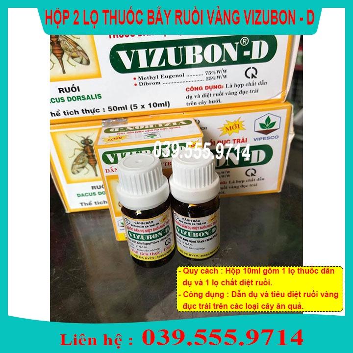 10 Lọ CHẾ PHẨM DẪN DỤ VÀ DIỆT RUỒI VÀNG ĐỤC TRÁI VIZUBON - D
