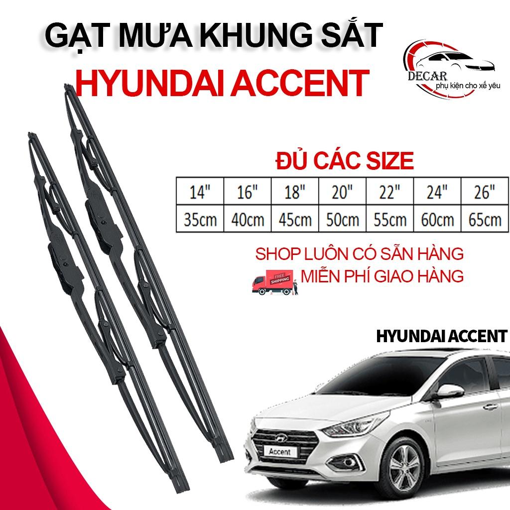 1 Cặp cần gạt mưa khung xương, chổi gạt mưa xe Hyundai Accent , gạt kính xe oto, thanh gạt nước mưa