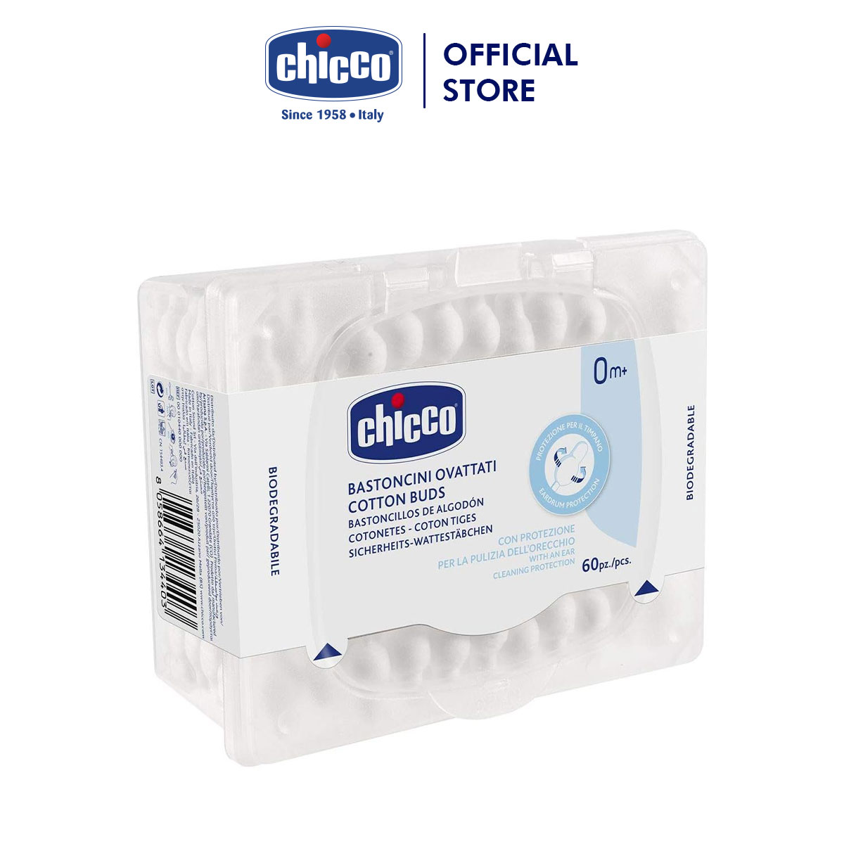 Tăm bông hồ lô cho trẻ sơ sinh Chicco 0M+