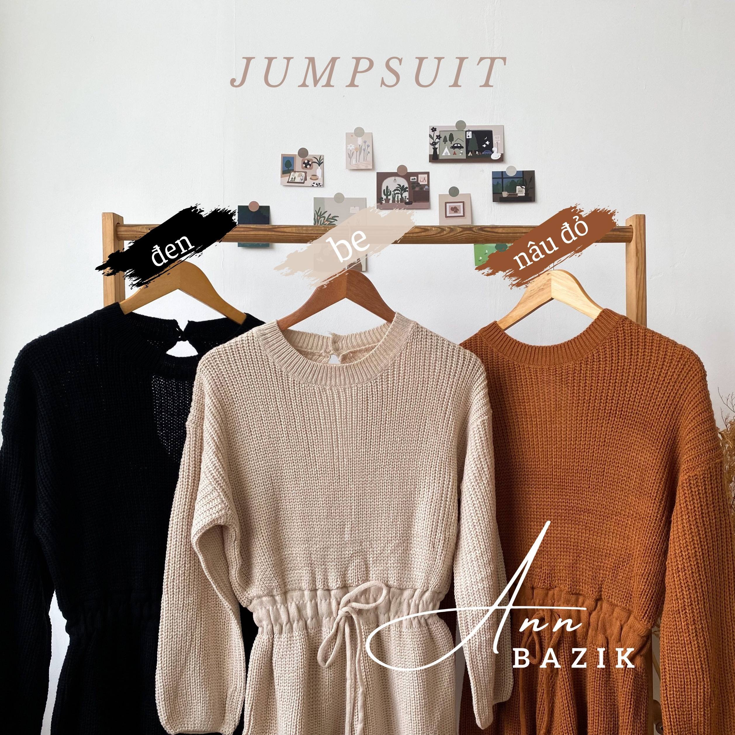 Jumpsuit len nữ ba màu | Ann Bazik | AJ2351