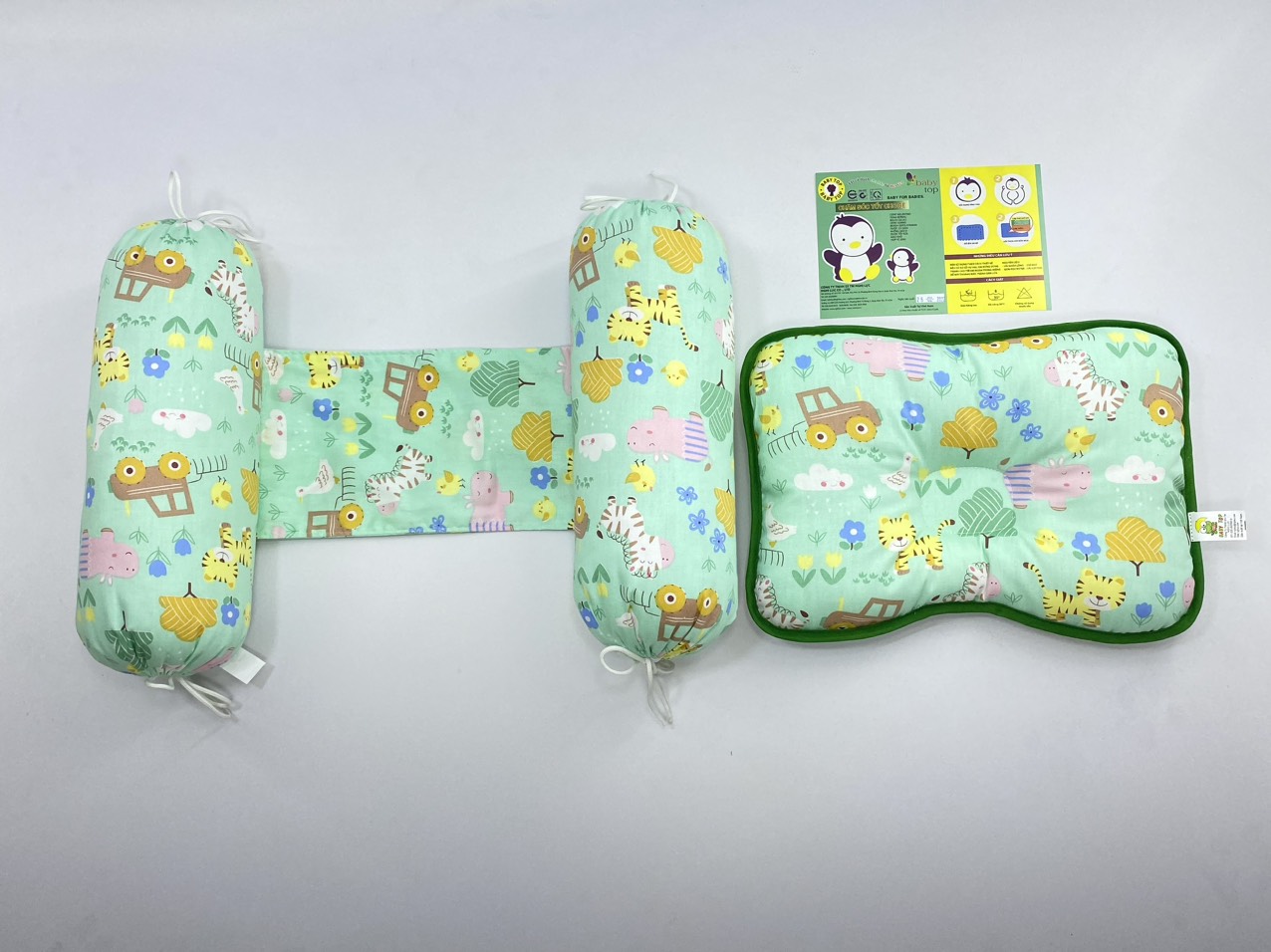Bộ Gối Chặn Bé Sơ Sinh BabyTop ( 22x30 )( 10x30 )cm x2 ( Màu và họa tiết ngẫu nhiên )