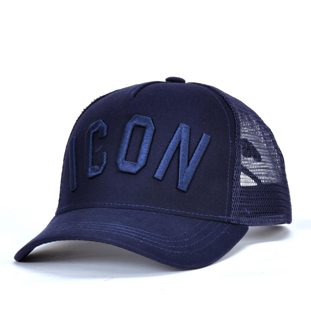 DSQICOND2 Cotton Mùa Hè Nón Lưỡi Trai Nam Nữ Thêu Biểu Tượng Đen Bố Nón Hip Hop DSQ Trucker Cap Hombre Gorras casquette
