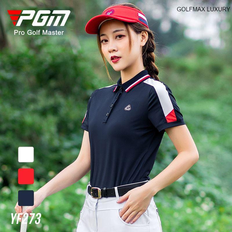 Áo ngắn tay Golf nữ chính hãng PGM - YF273 - Chất liệu vải sợi Polyester cao cấp, bền đẹp