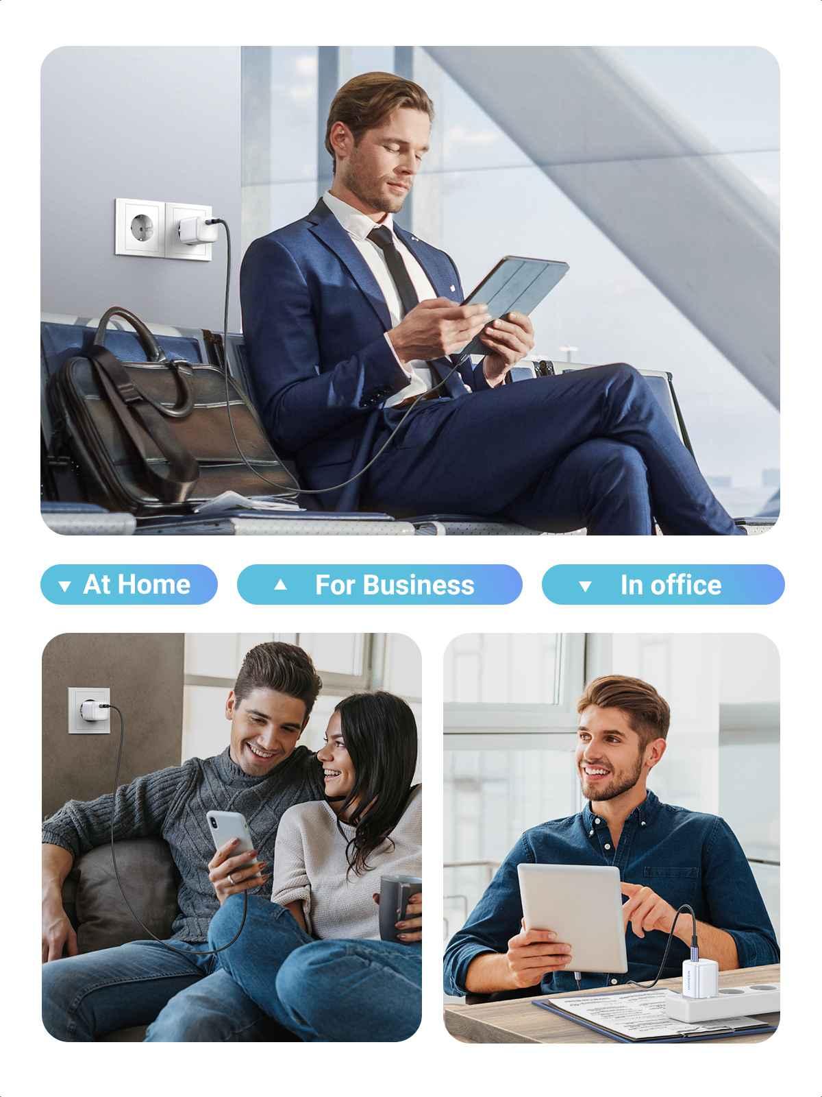 Ugreen UG15324CD318TK 20W 1c GaN Nexode chuẩn cắm EU chân tròn Màu Trắng Củ sạc nhanh USB-C - HÀNG CHÍNH HÃNG