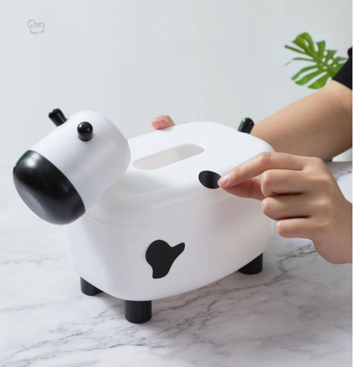 Hộp Đựng Giấy Ăn Để Bàn Hình Cừu Đa Năng 2in1 Có Ống Đựng Tăm - Hàng cao cấp
