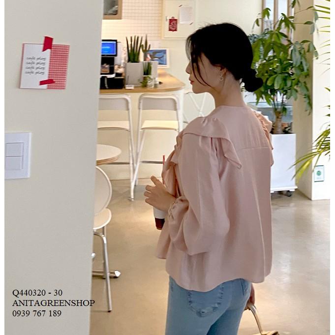 Q440320 ÁO KIỂU DÀI TAY NHÚN BÈO