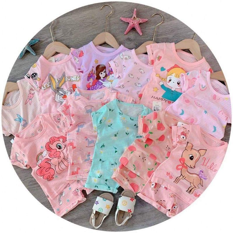 Combo 3 Bộ cotton sợi tre bé trai, bé gái sz 7-15kg hàng QC mềm mát