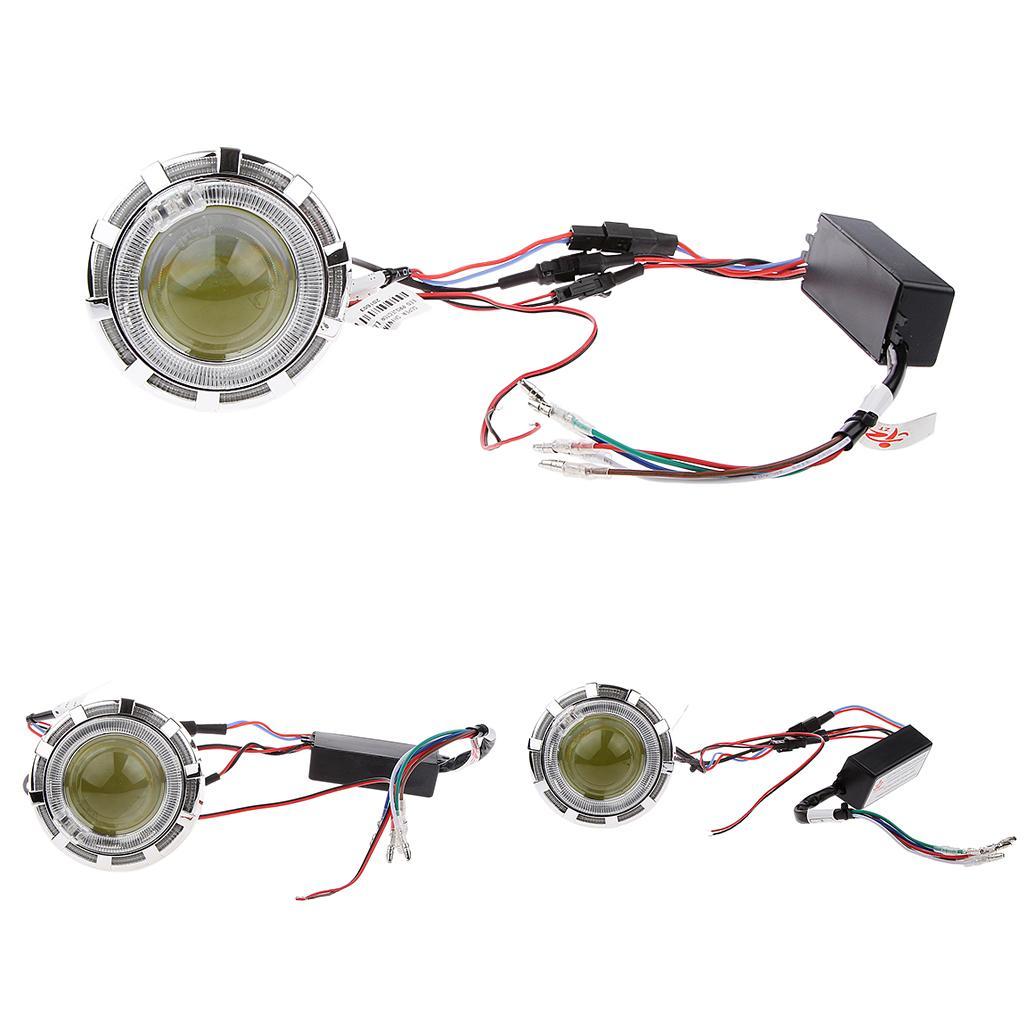 2.8" Motorcycle Universal LED  Headlight Bulb w/Angel Demon Eyes