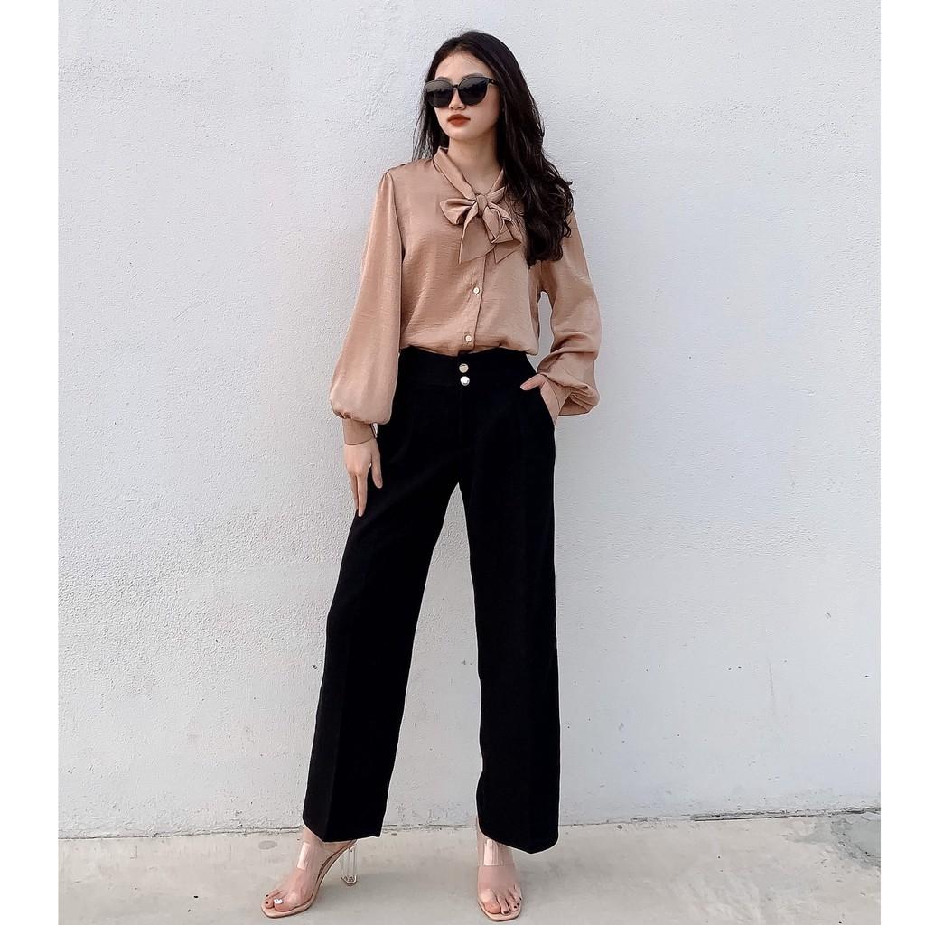 Quần Ống Rộng Nữ Hàng Thiết Kế - Quần Tây Nữ Chất Loại 1 Ống Rộng Lưng Cao, Dáng Suông Dài, Form Chuẩn Mặc Mát Thoải Mái