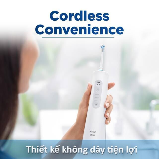 Máy Tăm Nước Cầm Tay Không Dây Oral-B AquaCare 4 Braun Loại Bỏ 99% Vi Khuẩn, Mảng Bám, Giữ Khỏe Nướu, Bảo Vệ Răng, Nhập Đức, Hàng Chính Hãng