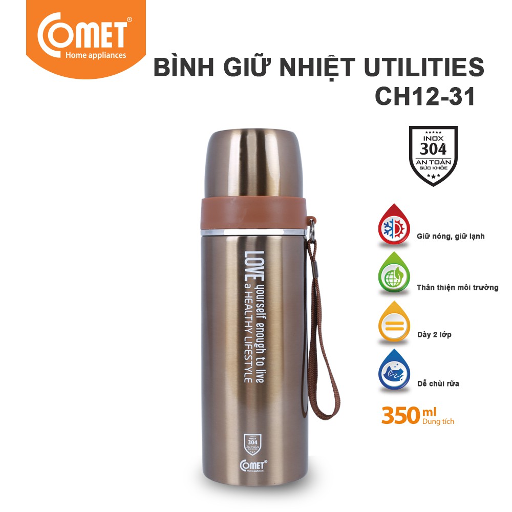 [Rẻ Vô Địch] Bình Giữ Nhiệt Cao Cấp COMET CH12-31 350ml
