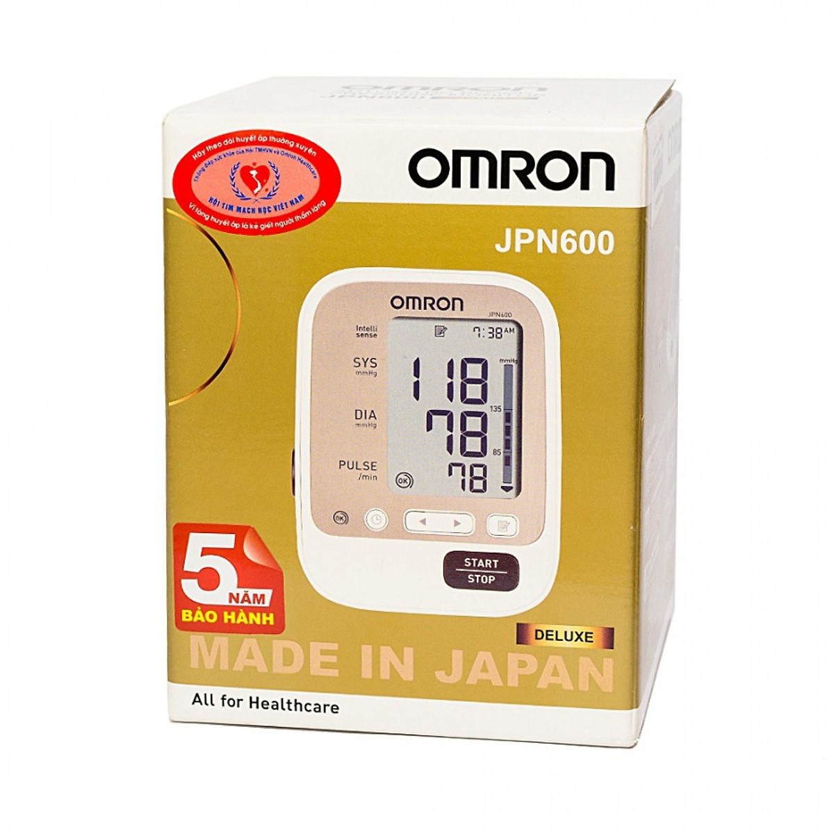 Máy Đo huyết Áp Tự Động Bắp Tay Omron JPN600 Made In Japan + Tặng Máy đo đường huyết Sinocare Safe Accue và 25 que