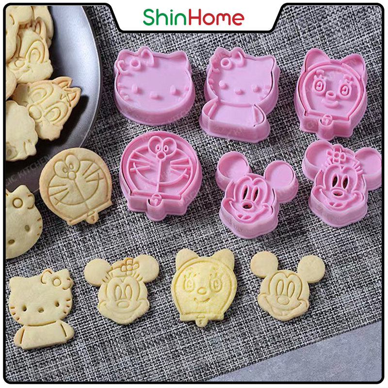 (Set 2 chiếc) Khuôn Nhấn Bánh Quy, Khuôn Cutter 3D Tạo Hình Bánh Cookie, Bánh Dứa