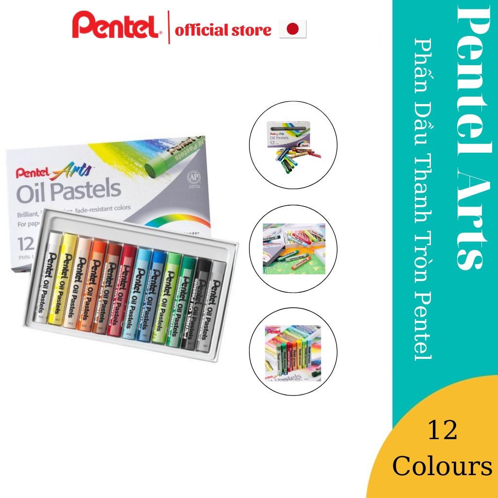 Sáp Màu Dầu Pentel Oil Pastel 12 màu PHN-12 | Màu Sắc Tươi Sáng | An Toàn Không Độc Hại