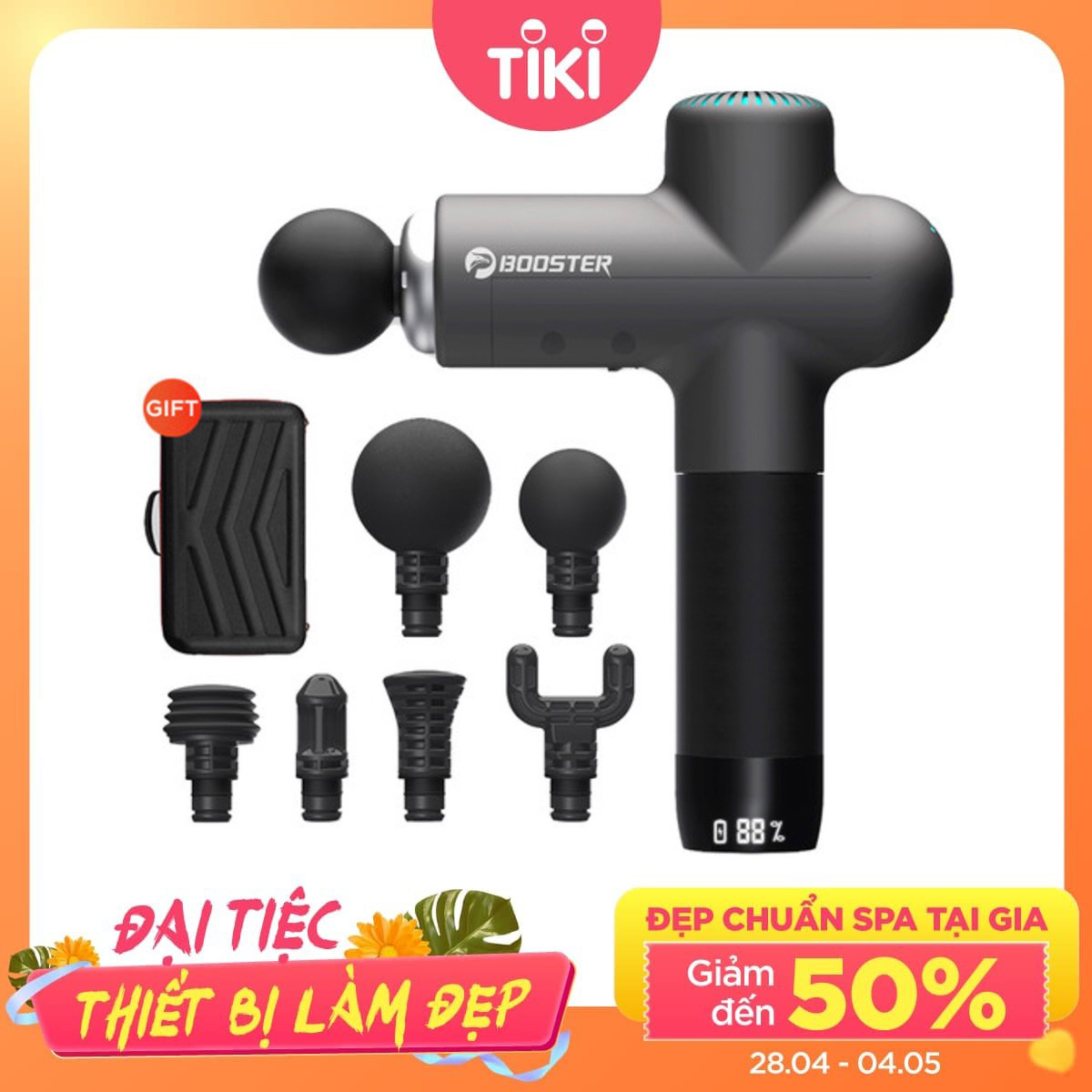 Massage cầm tay, Máy massage cầm tay BOOSTER LIGHTSABER. Pin 2500mAh sạc 1 lần sử dụng 15 ngày, mỗi ngày 20p, Massa toàn thân với 6 đầu 9 tốc độ massa tùy chỉnh giảm đau căng cơ, thư giãn cơ bắp