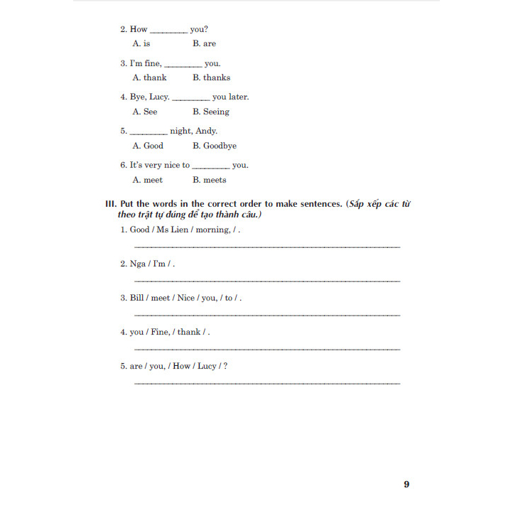 Bài tập dùng kèm tiếng anh 3