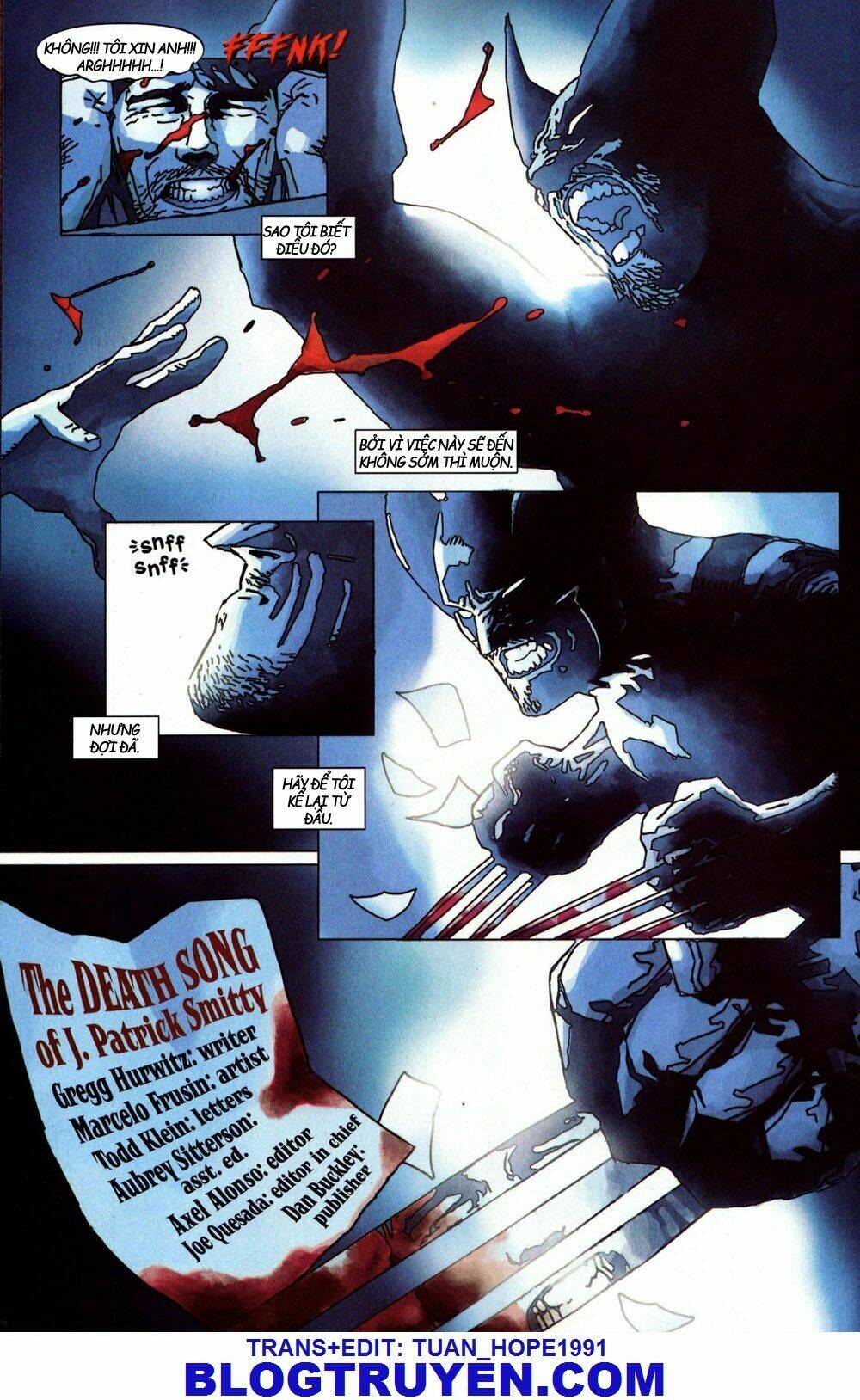 Wolverine: The Death Song Of J. Patrick Smitty (One Shot) Chapter 1 - Trang 2