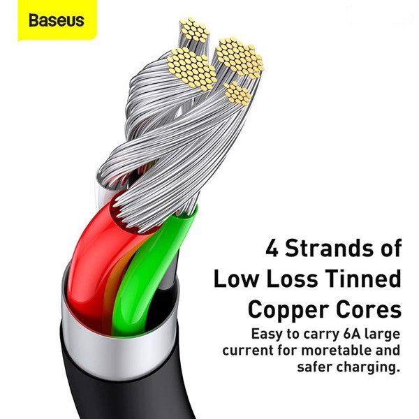 Cáp sạc nhanh Baseus Superior Series Type C 66W dùng cho Samsung, Huawei, Xiaomi, OPPO, Xiaomi,.. (6A/66W, 480Mbps, USB to Type-C, ABS+TPE, Fast Charging Data Cable )- Hàng chính hãng