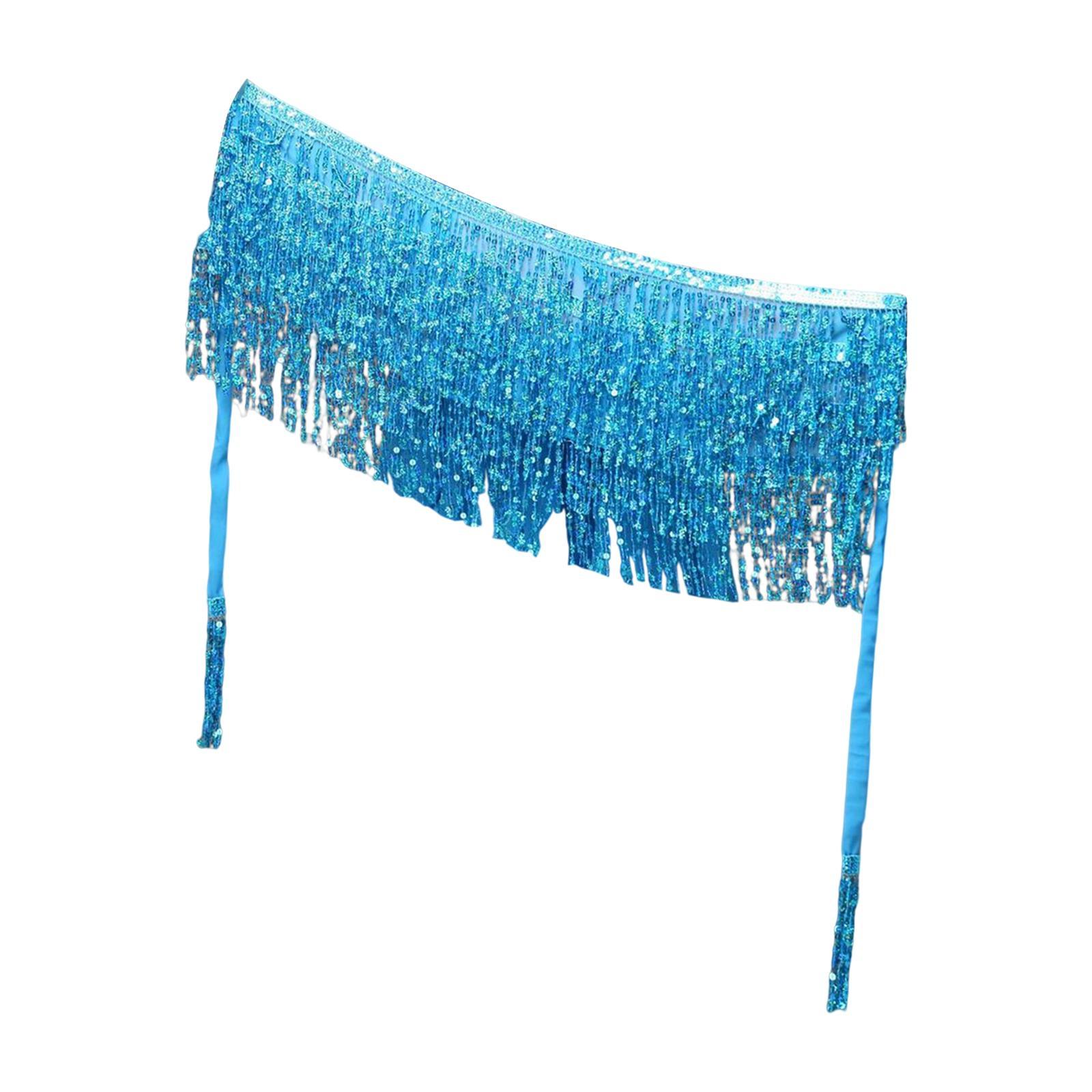 Bohemian Belly Dance Skirt Waist Chain Sequined Tassel Sequins Fringe Costume for Party