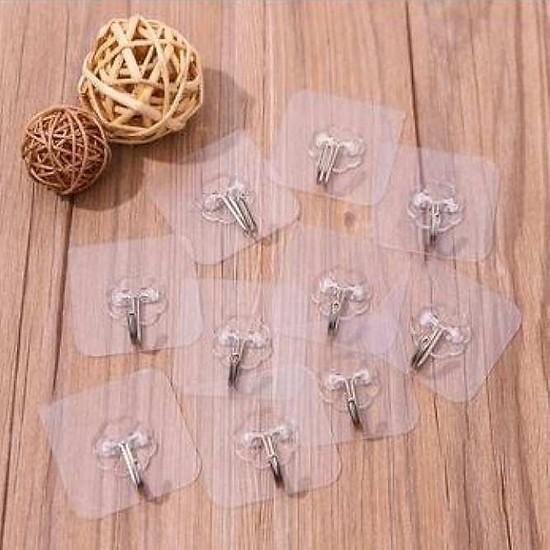 Combo 10 móc dán tường trong suốt 6x6 cm