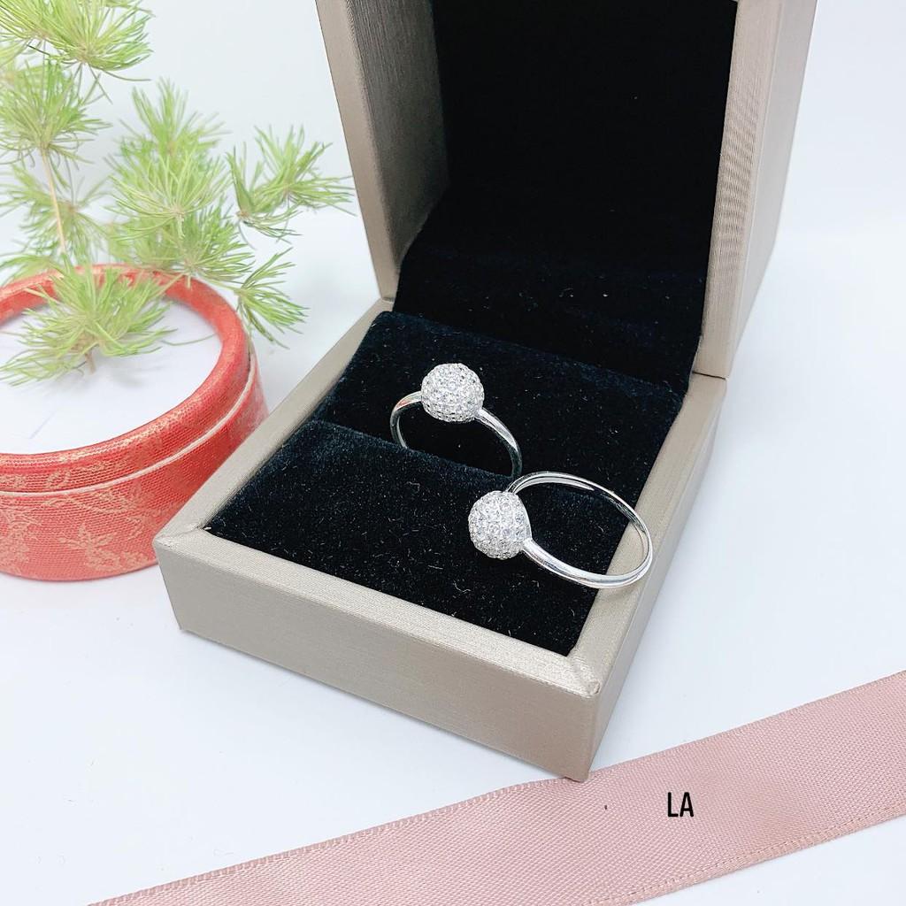 Nhẫn bông cầu nấm bạc ta cho nữ xinh xắn MS065 phụ kiện trang sức vàng bạc an chi