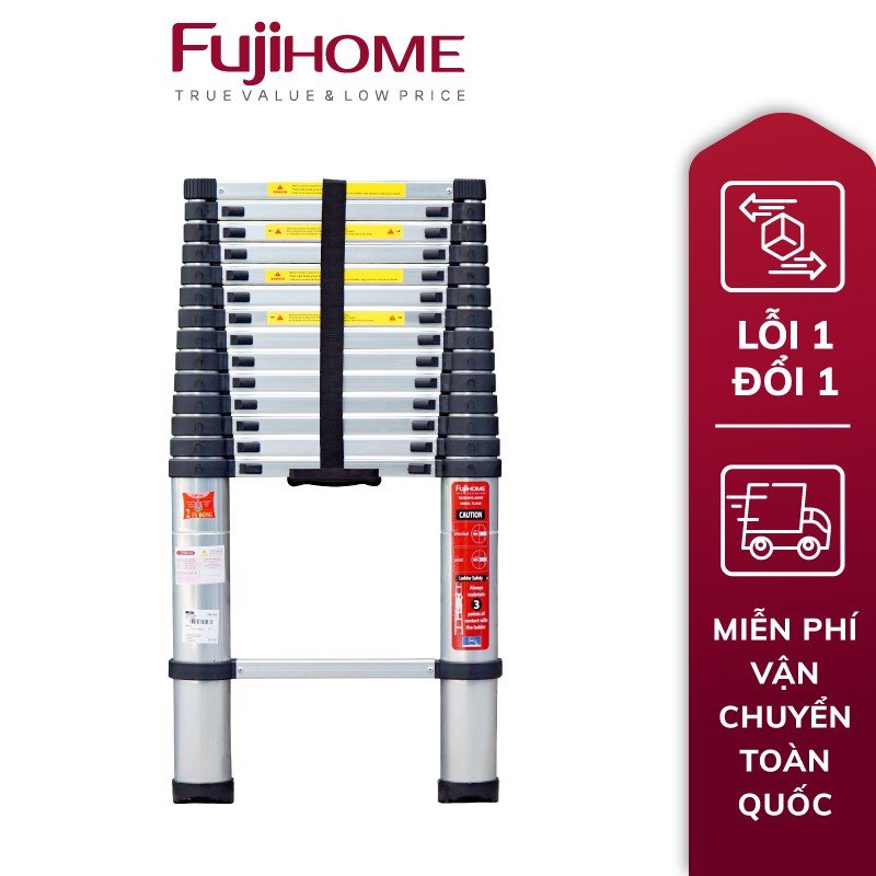 Thang nhôm rút gọn đơn chữ I FUJIHOME TLI440 ( Chiều cao 4,4m, rút gọn 0.93m, tải trọng 150kg ) Hàng chính hãng