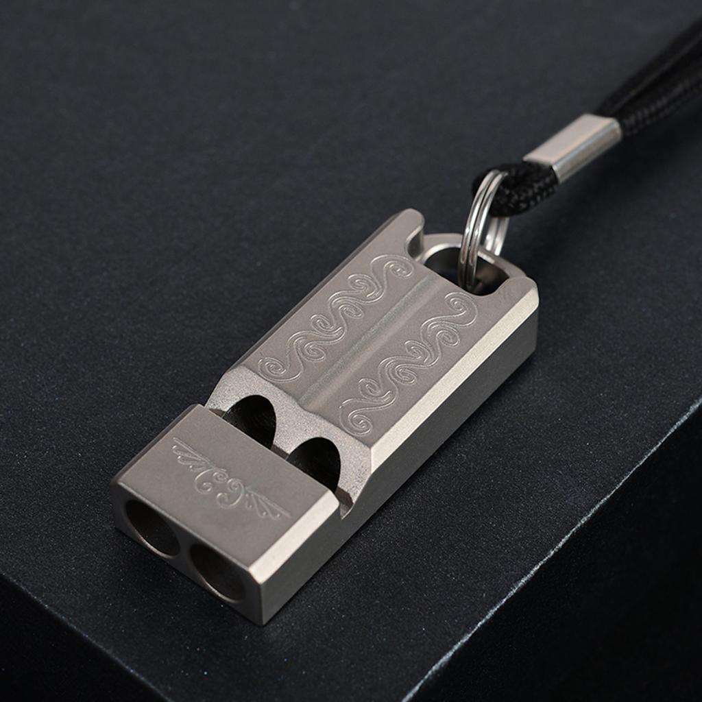 Titanium Safety Whistle, Outdoor Loud Emergency Whistles with Lanyard for Camping Hiking Sports Training Kayaking Survival