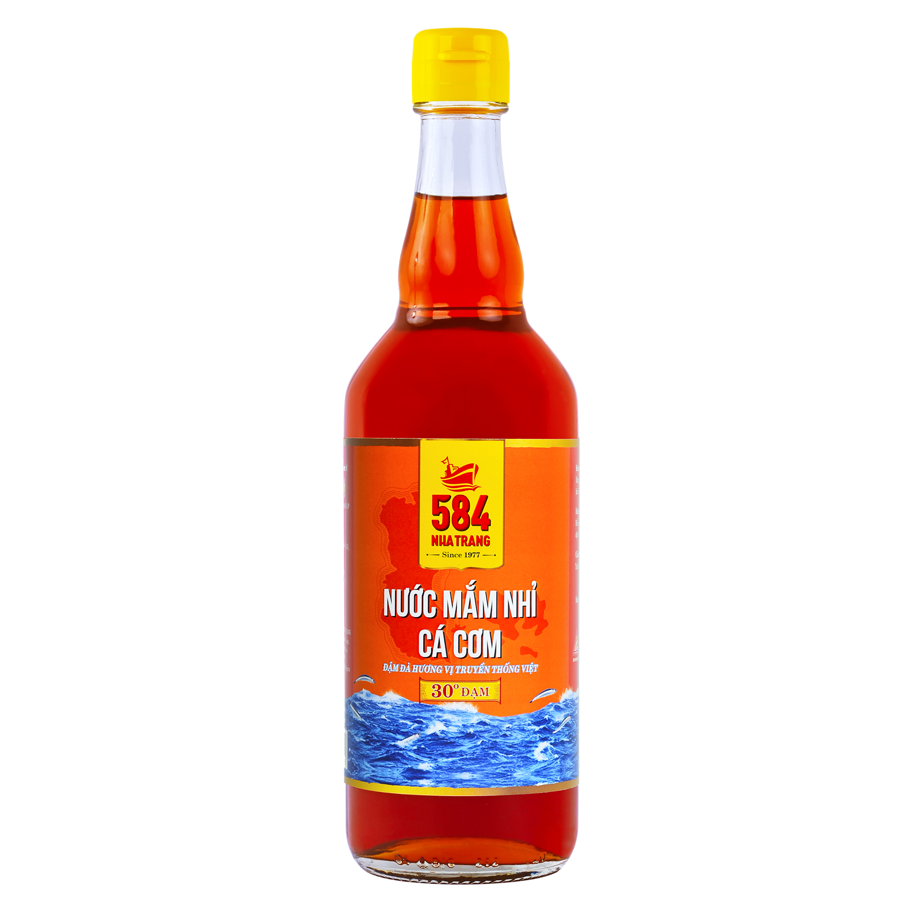 Nước mắm Nhỉ Cá cơm 584 Nha Trang - 30 độ đạm - Chai Thủy Tinh 510ml