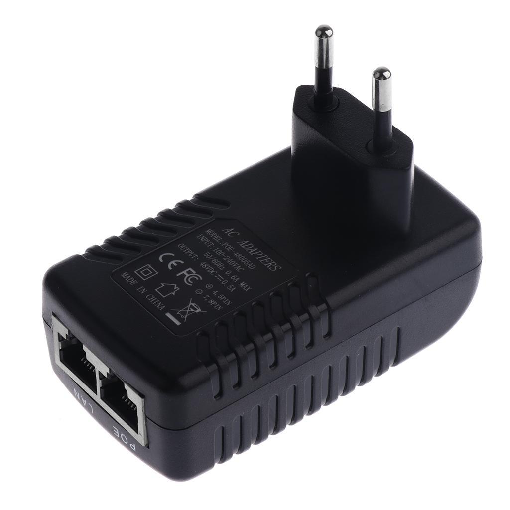 48V 0.5A PoE Injector Power Over Ethernet Adapter for 802.3 af IP Camera