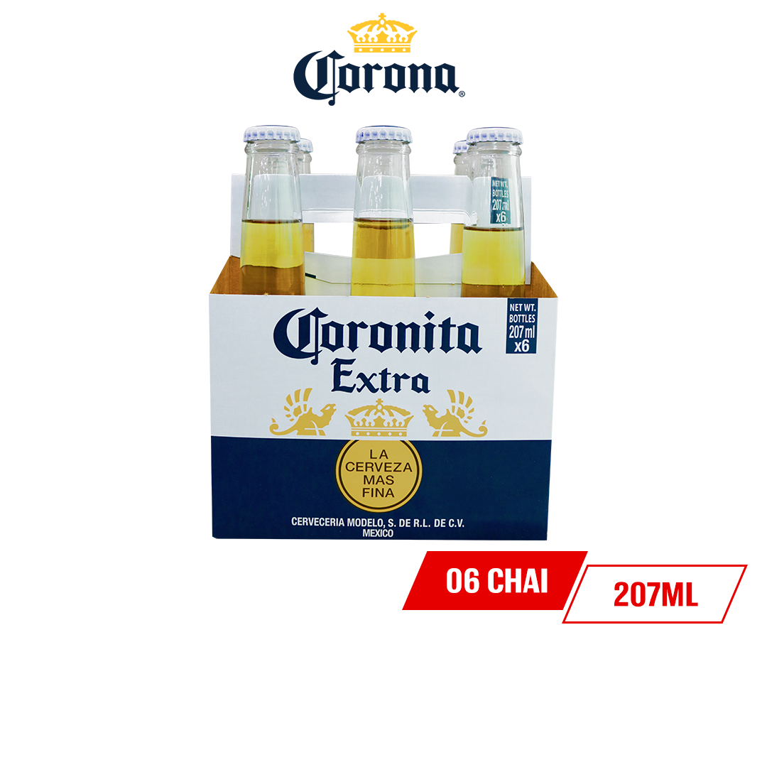 Lốc 6 Chai Bia Coronita Extra Nhập Khẩu (207ml/chai)
