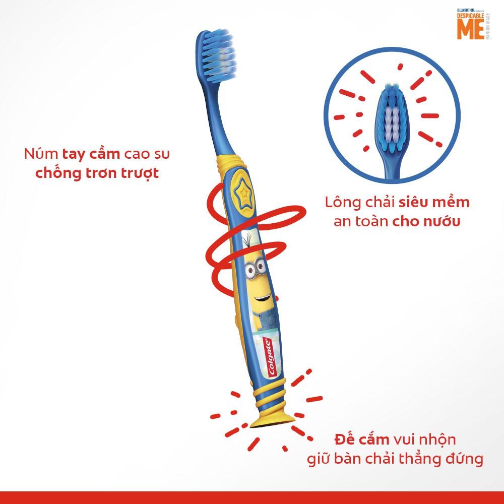 Bộ 2 kem đánh răng &amp; bàn chải đánh răng trẻ em Colgate Minions hương trái cây (Màu ngẫu nhiên)