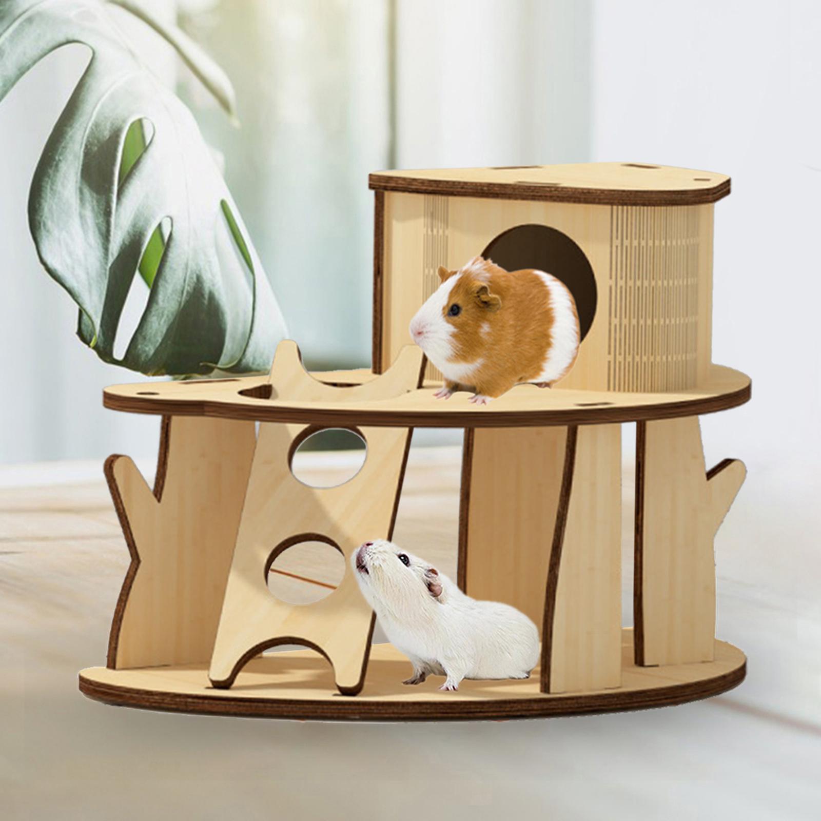 Hamster Hideout House Guinea Pig Hut Cage Accessories Mouse Hideaway for Pet