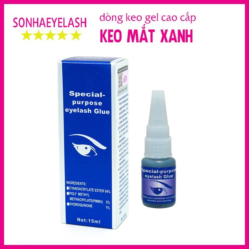 Keo nối mi mắt xanh, keo nối mi dạng gel khô chậm 5-7s dành cho người mới học nối