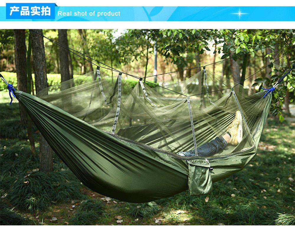 Siêu Nhẹ Cắm Trại Võng Bãi Biển Đầm Giường Võng Kèm Đệm Chống Muỗi Dành Cho Ngoài Trời Ba Lô Sinh Tồn Hay Đi Du Lịch
