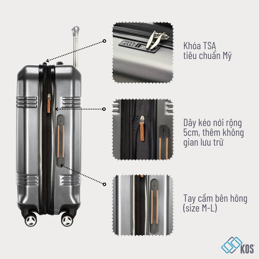 [COMBO 2 VALI] Vali SKYWAY GLACIER Size 20/24, Thương Hiệu Mỹ, 1 Đổi 1 Bể Vỡ - Green