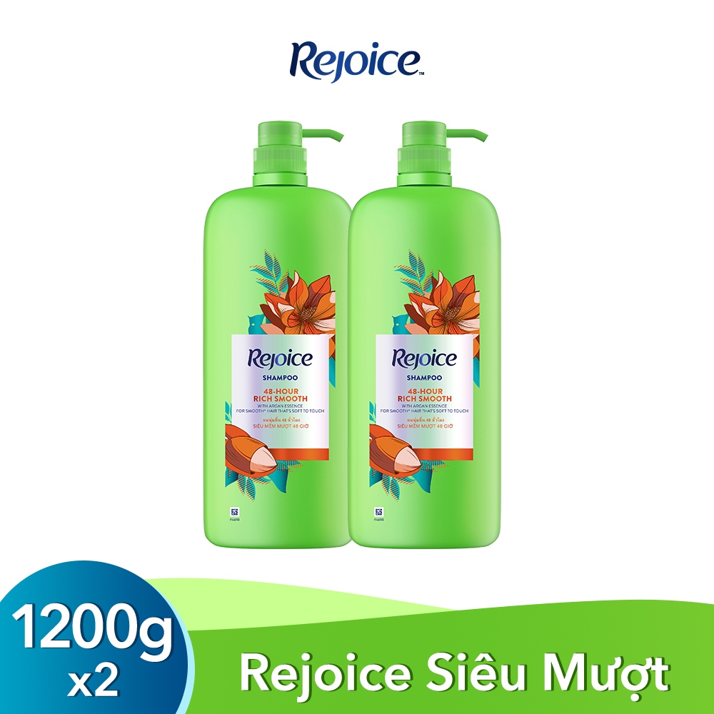 Combo 2 Dầu Gội REJOICE Siêu Mượt 1200g