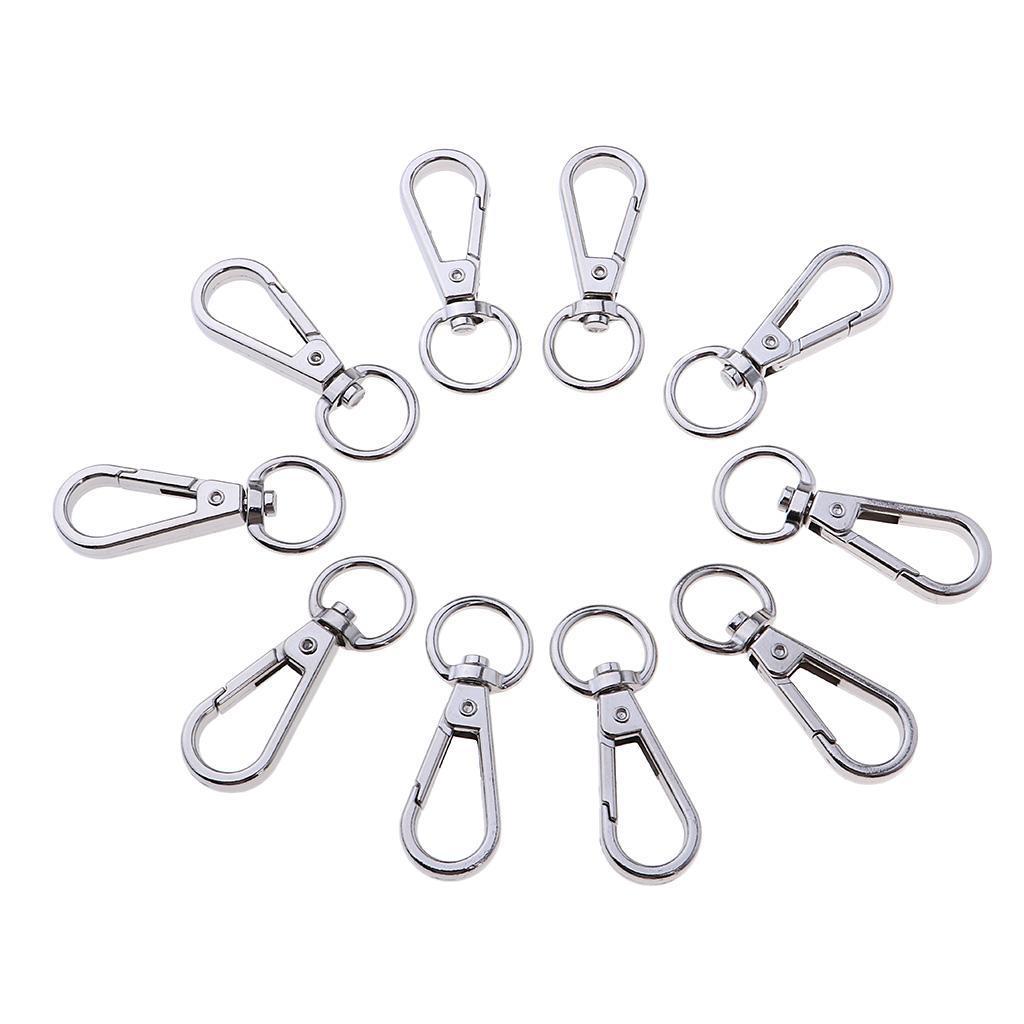 10pcs Swivel Clasps Lanyard Snap Hook Lobster Claw Clasp and Keychain Rings 14mm